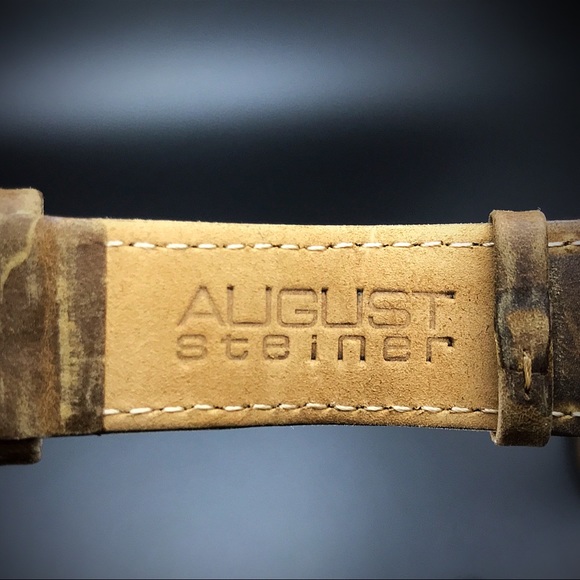 August Steiner Men's Leather Watch - Picture 7 of 8